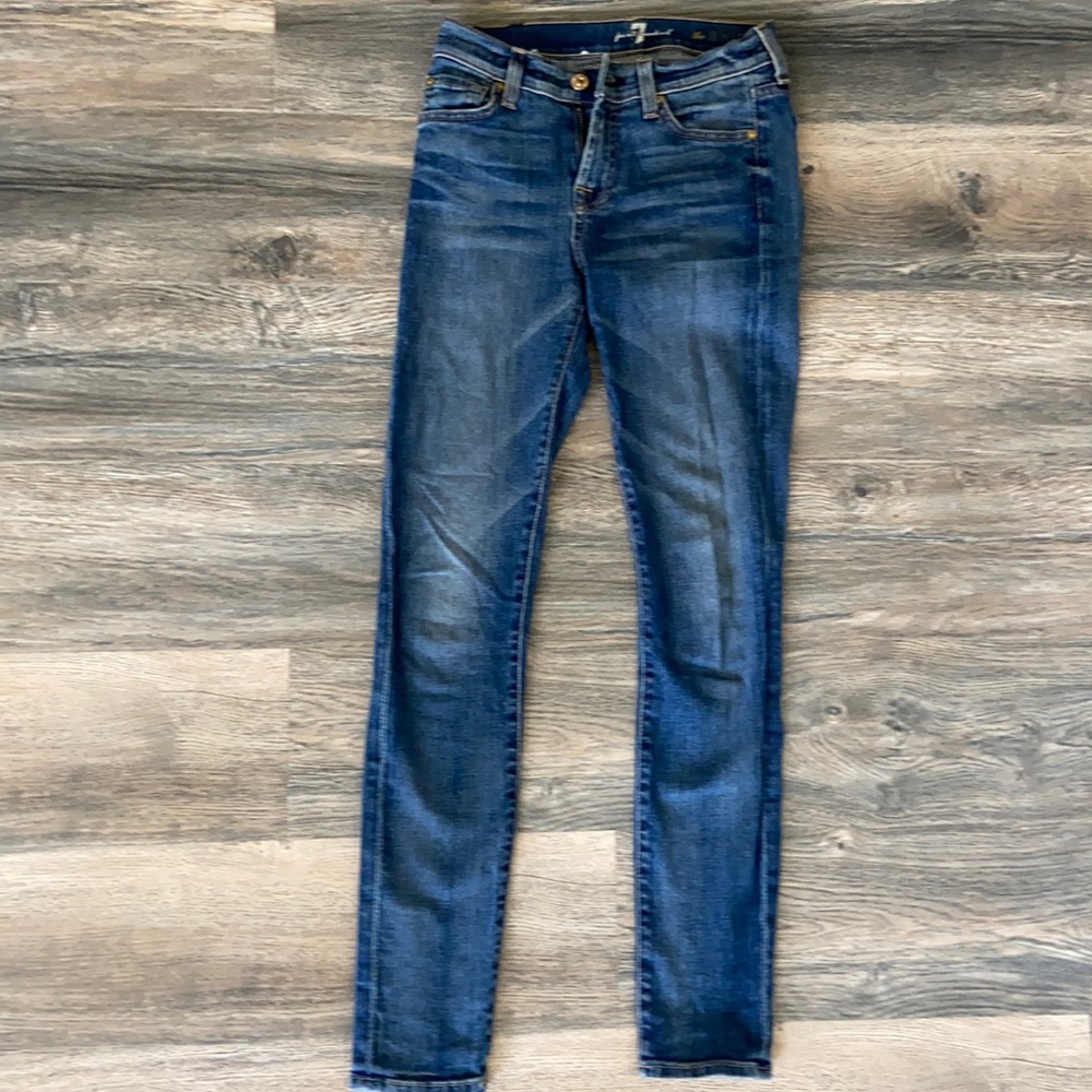 7 for all mankind skinny jeans, like new!